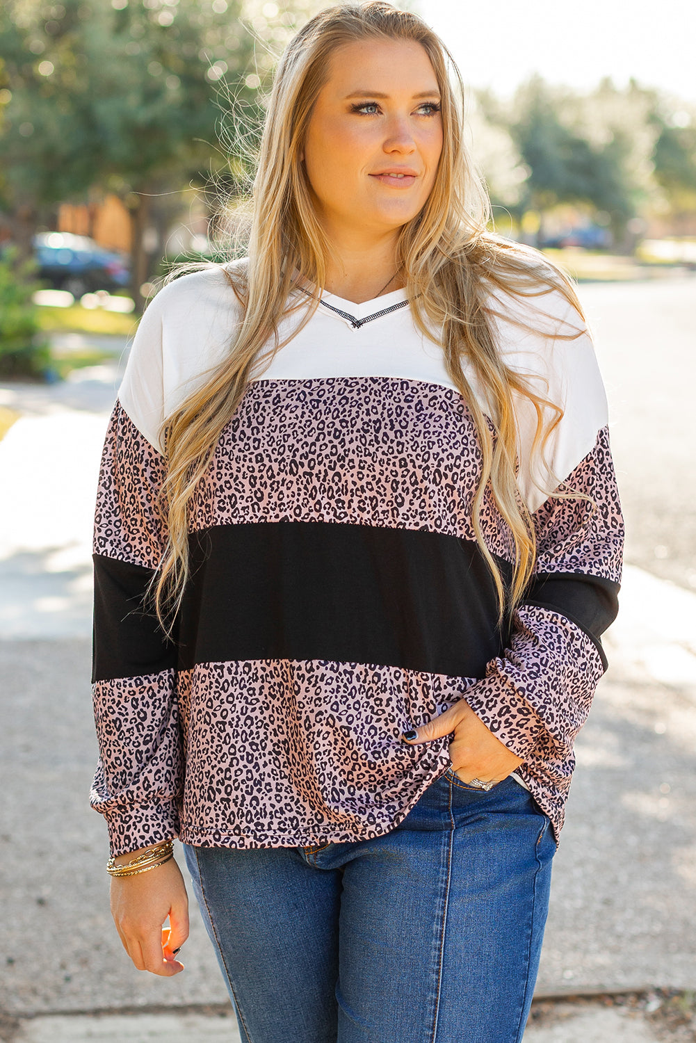 Black Leopard Print Top