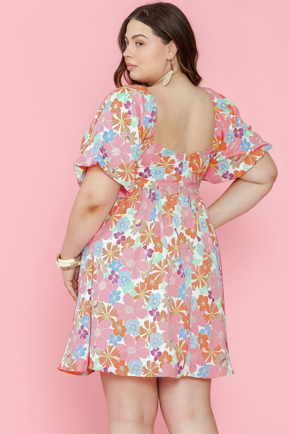 Floral Puff Sleeve Babydoll Dress