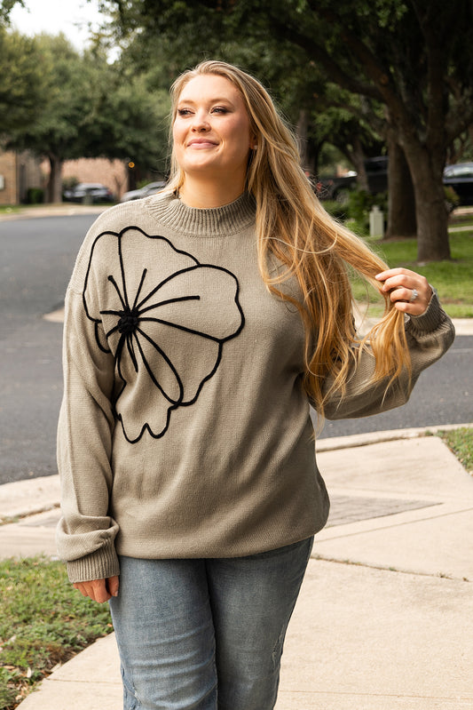 Big Flower Pattern Sweater