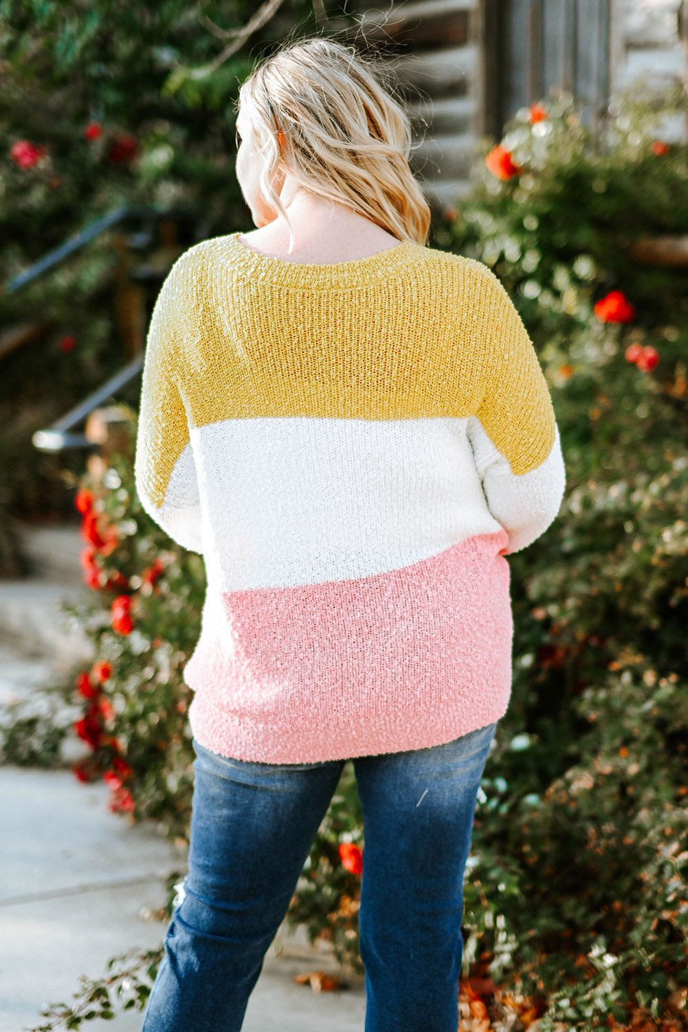 Yellow Colorblock Sweater