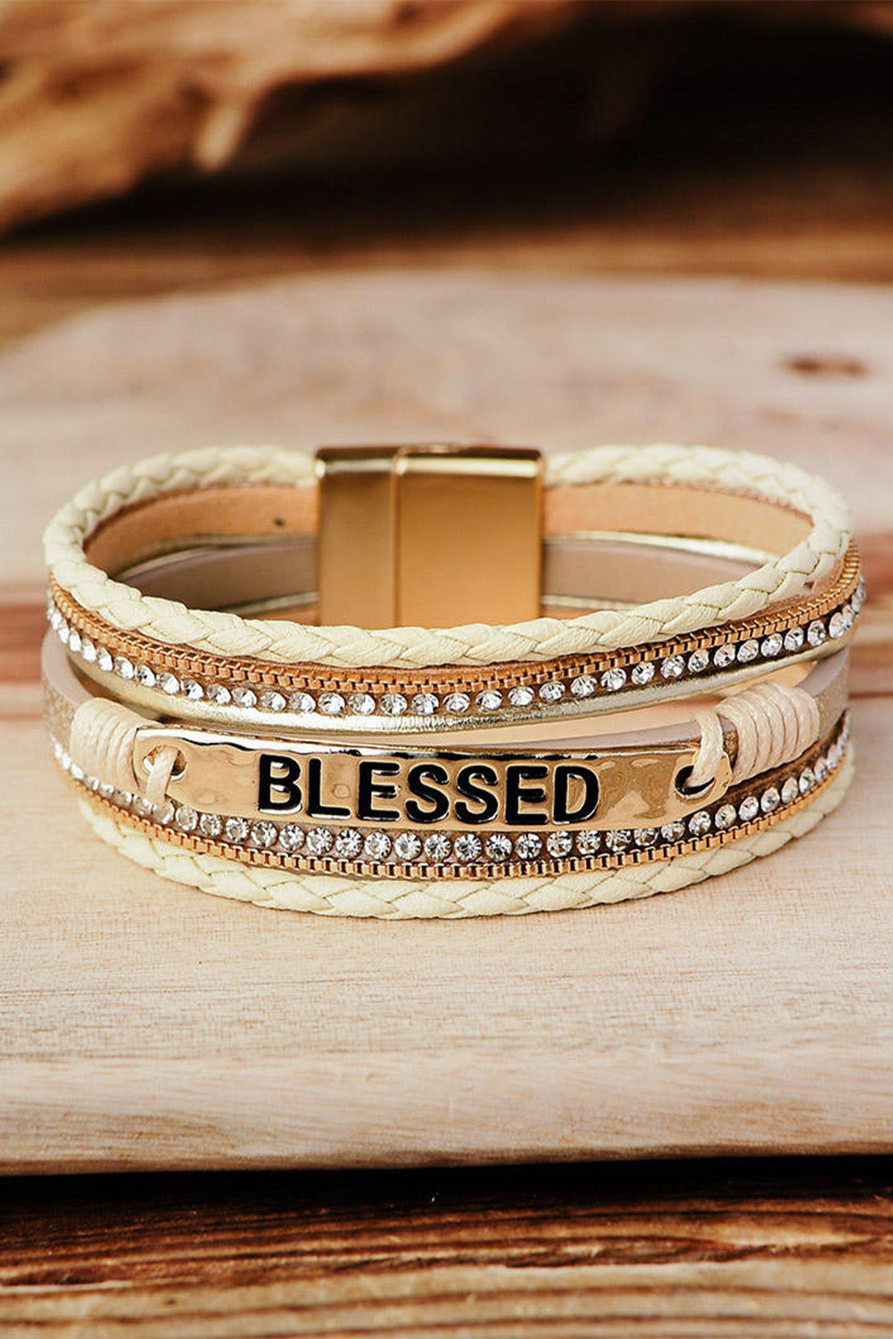 BLESSED Rhinestone Bracelet