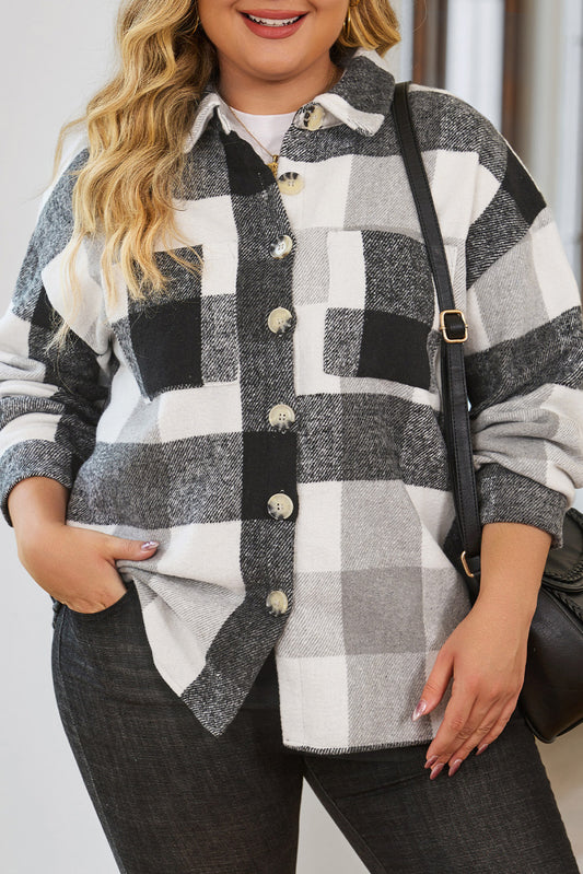 Gray Checkered Shacket