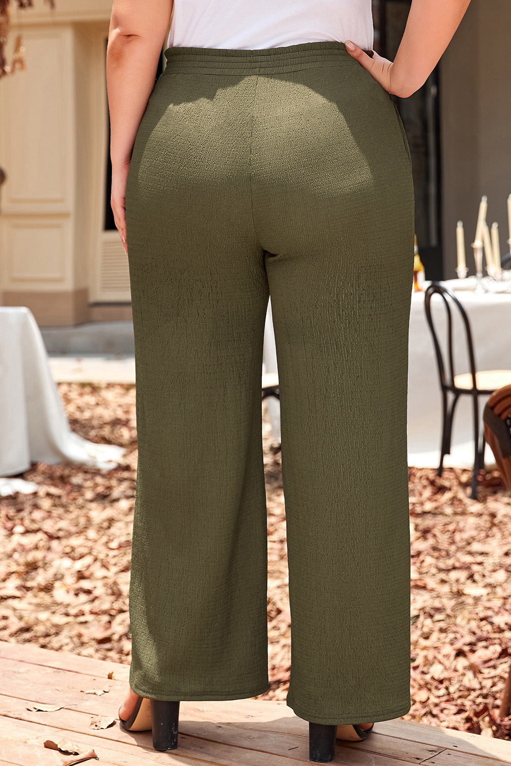 Dark Green Casual Pants