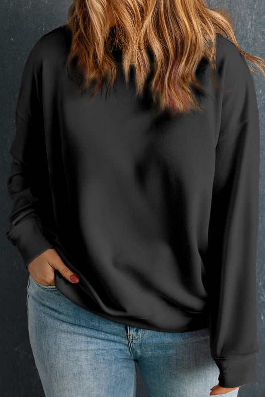 Black Drop Shoulder Sweatshirt