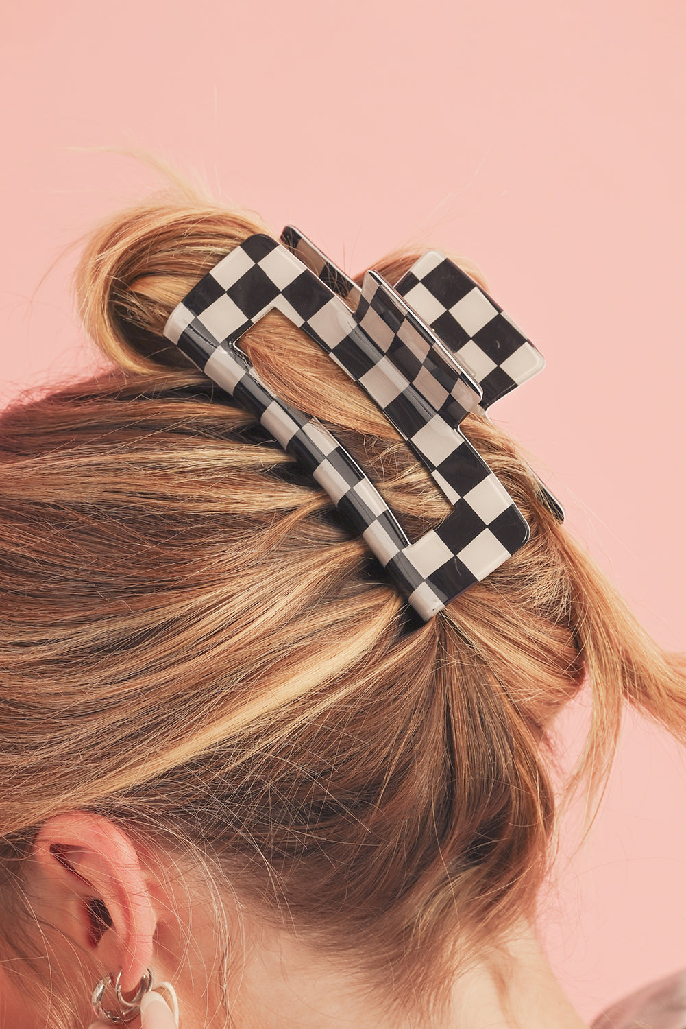 Black Checkered Hair Clip