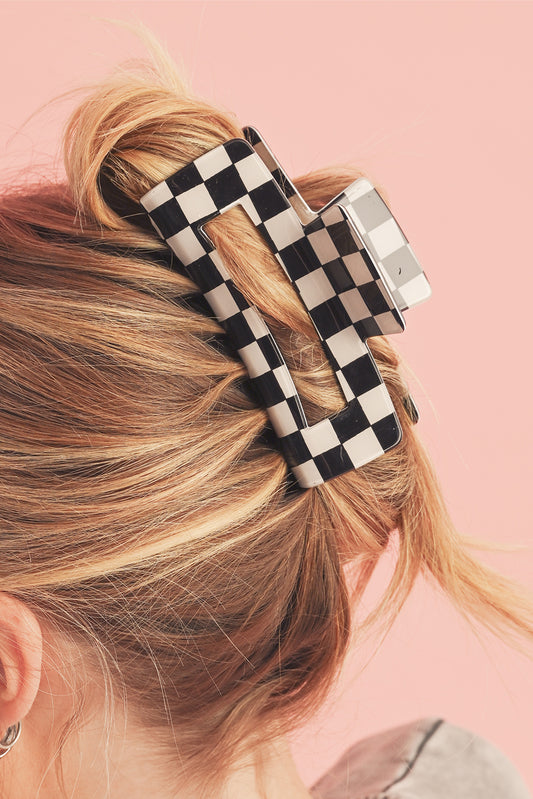 Black Checkered Hair Clip