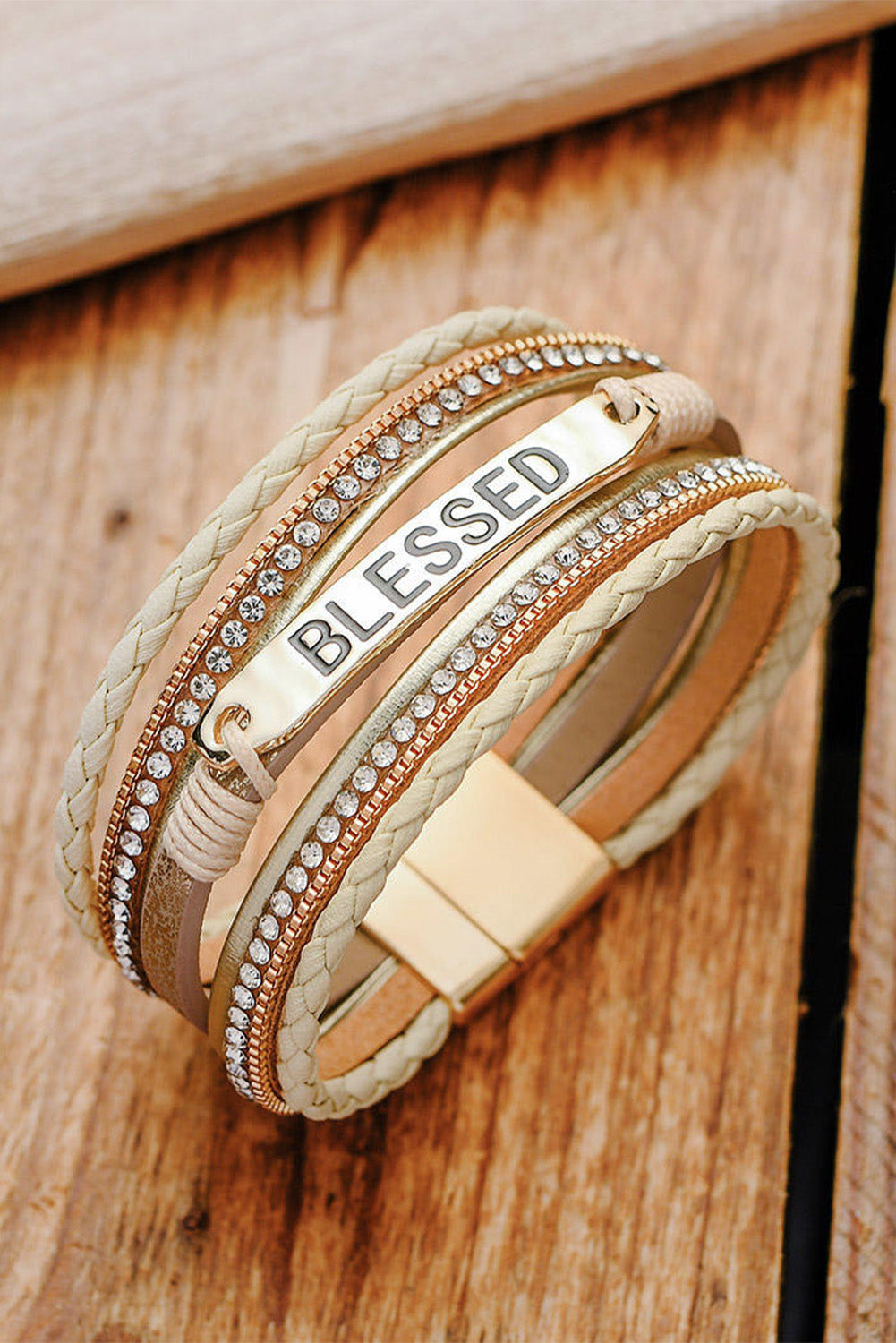 BLESSED Rhinestone Bracelet