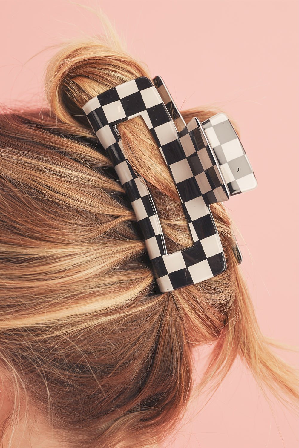 Black Checkered Hair Clip