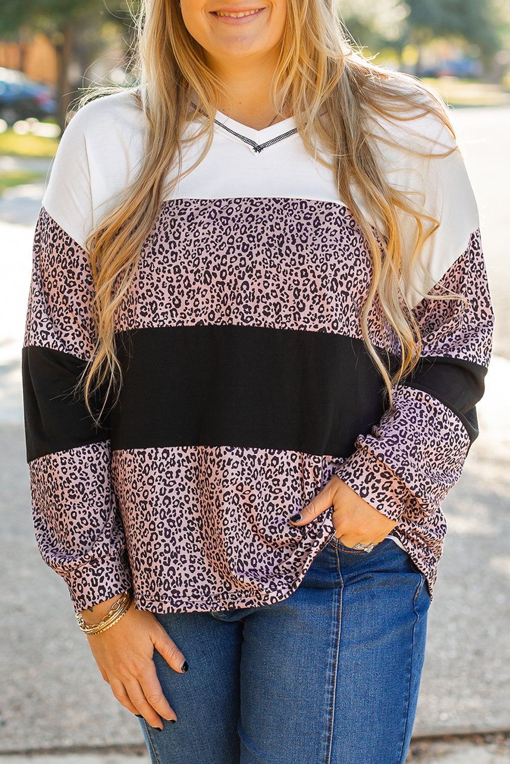 Black Leopard Print Top