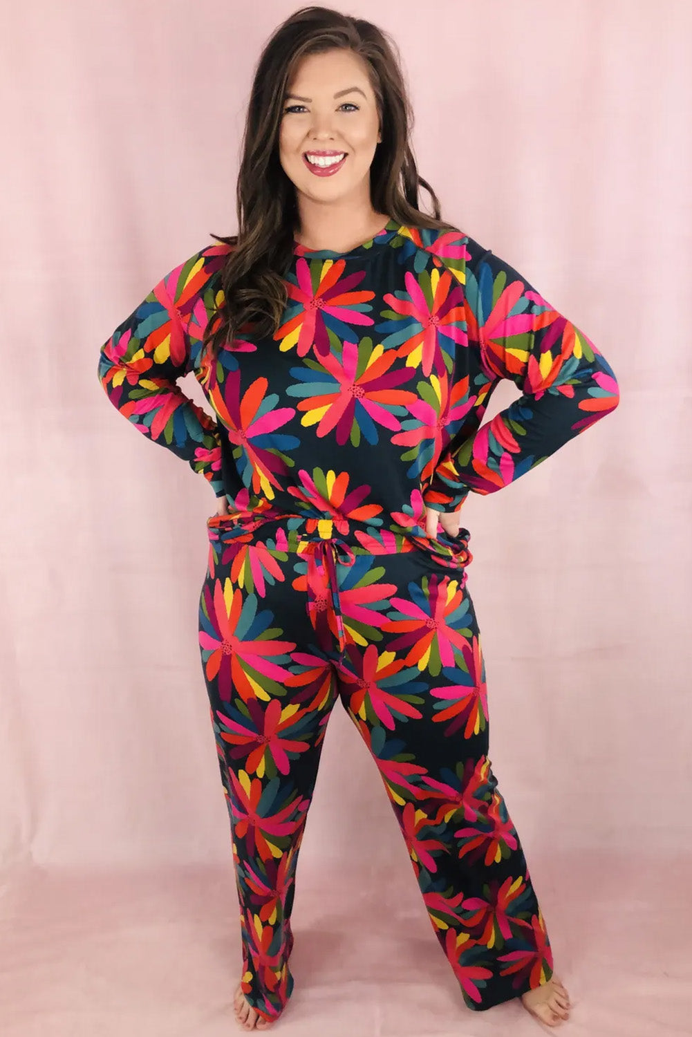 Long Sleeve and Pants Two Piece Lounge Set