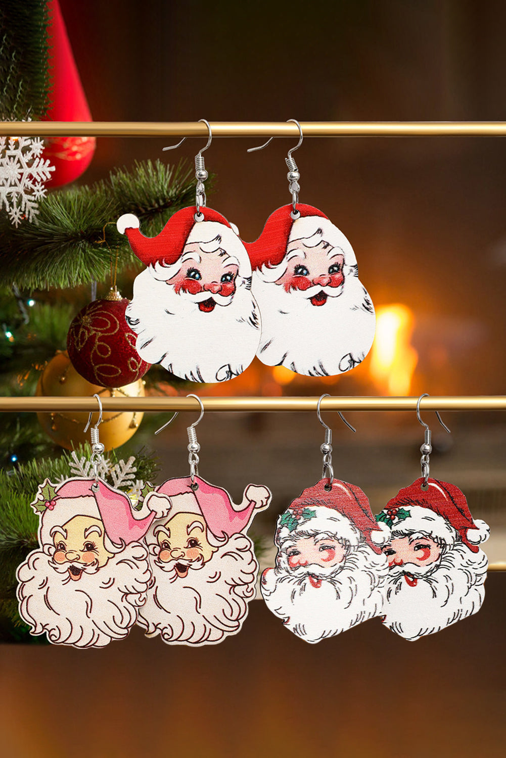 3 Pairs Christmas Earrings