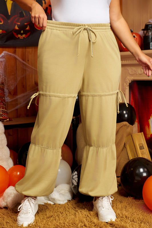 Beige Drawstring Pants