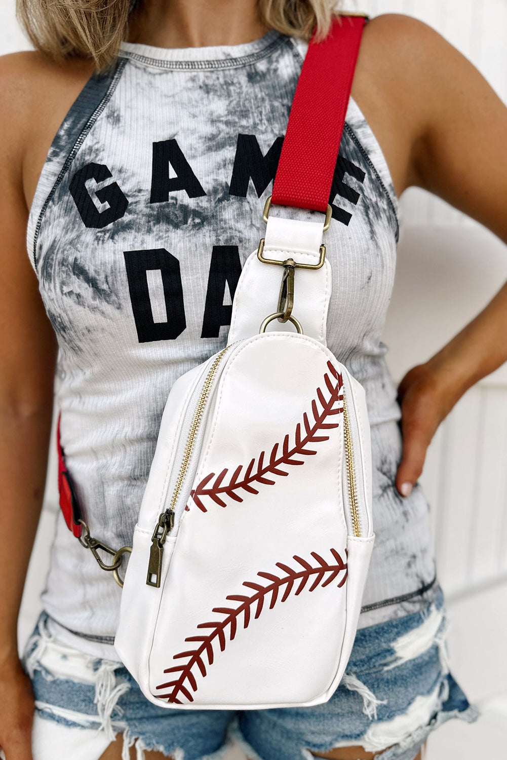 Baseball Leather Sling Bag