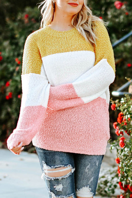 Yellow Colorblock Sweater