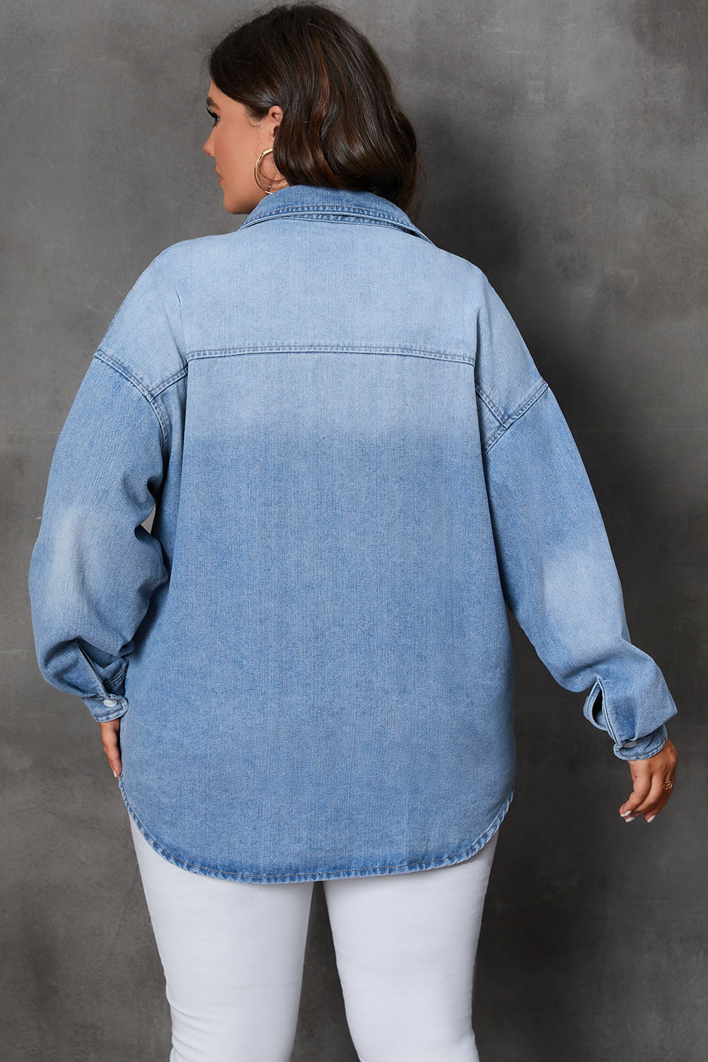 Sky Blue Denim Shacket