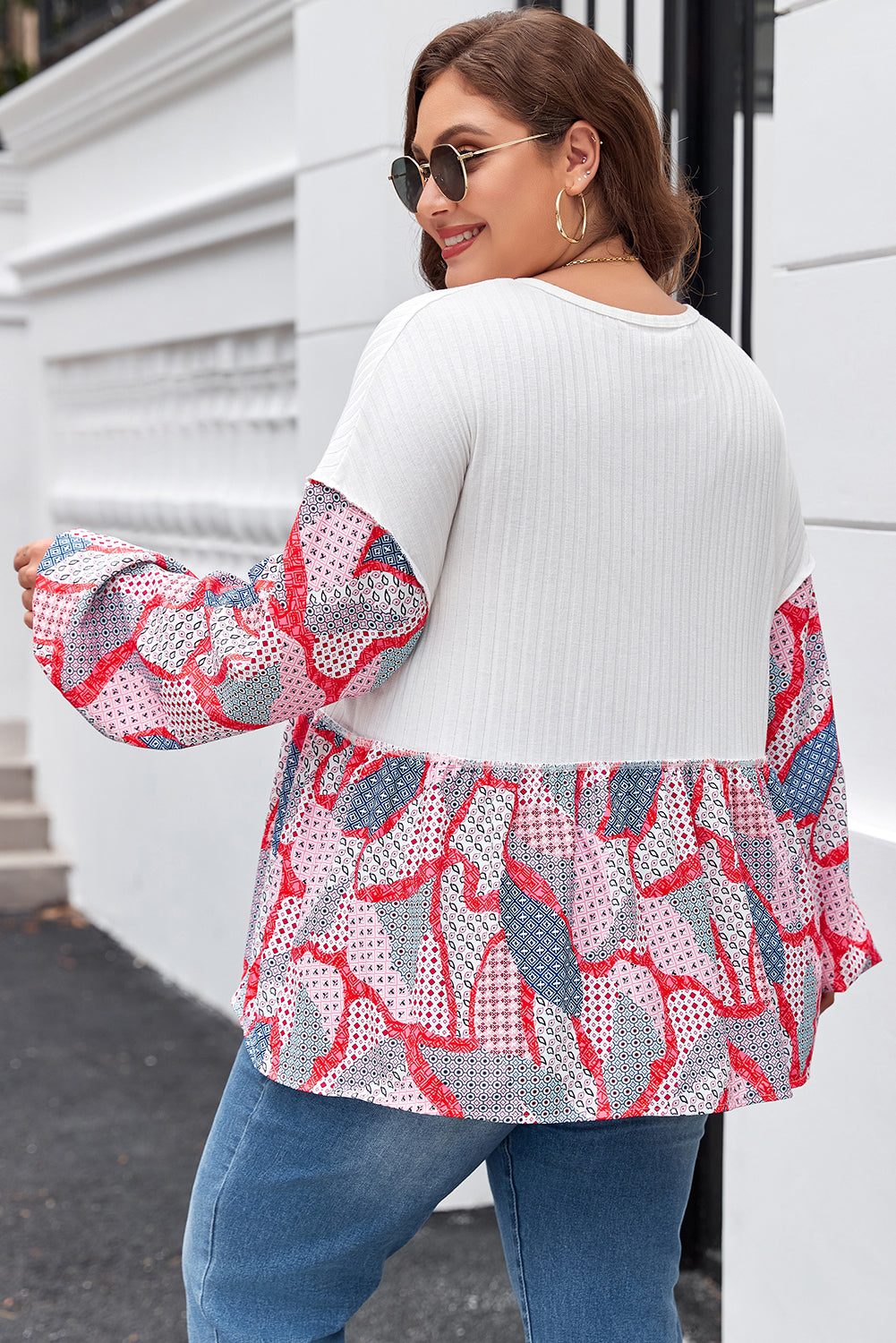 Apricot Patchwork Blouse