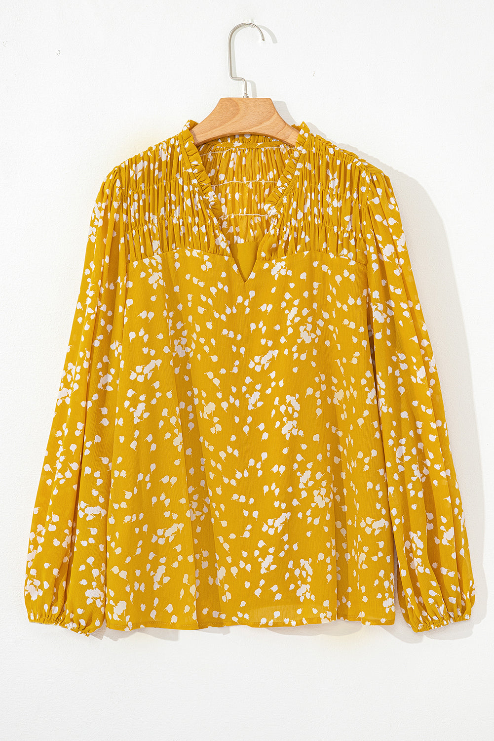 Yellow Floral Print Blouse