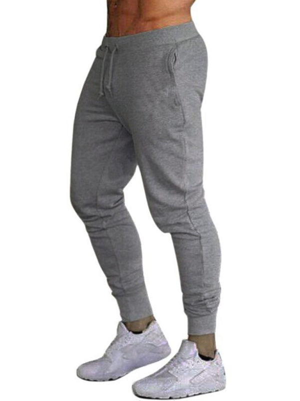 Solid Color Loose Elastic Sweatpants